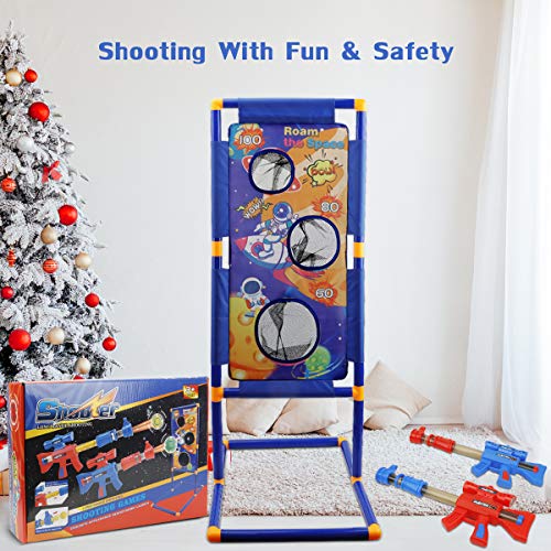 CS COSDDI Shooting Game Toys - Toy Foam Blasters & Guns - 2pcs Popper Air Guns with Shooting Target for Boys Toys Age 6,7,8,9,10+ Years Olds - Thumbnail 7