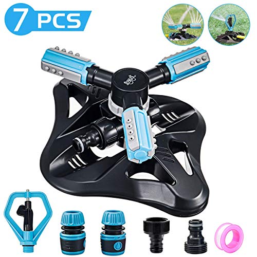 JOYXEON Garden Sprinkler 2020 Updated Lawn Sprinkler with Butterfly Rotary Sprinkler Automatic 360 Rotating Adjustable Yard Sprinklers for Garden Yard Kids with 5 PCS Sprinkler Accessories