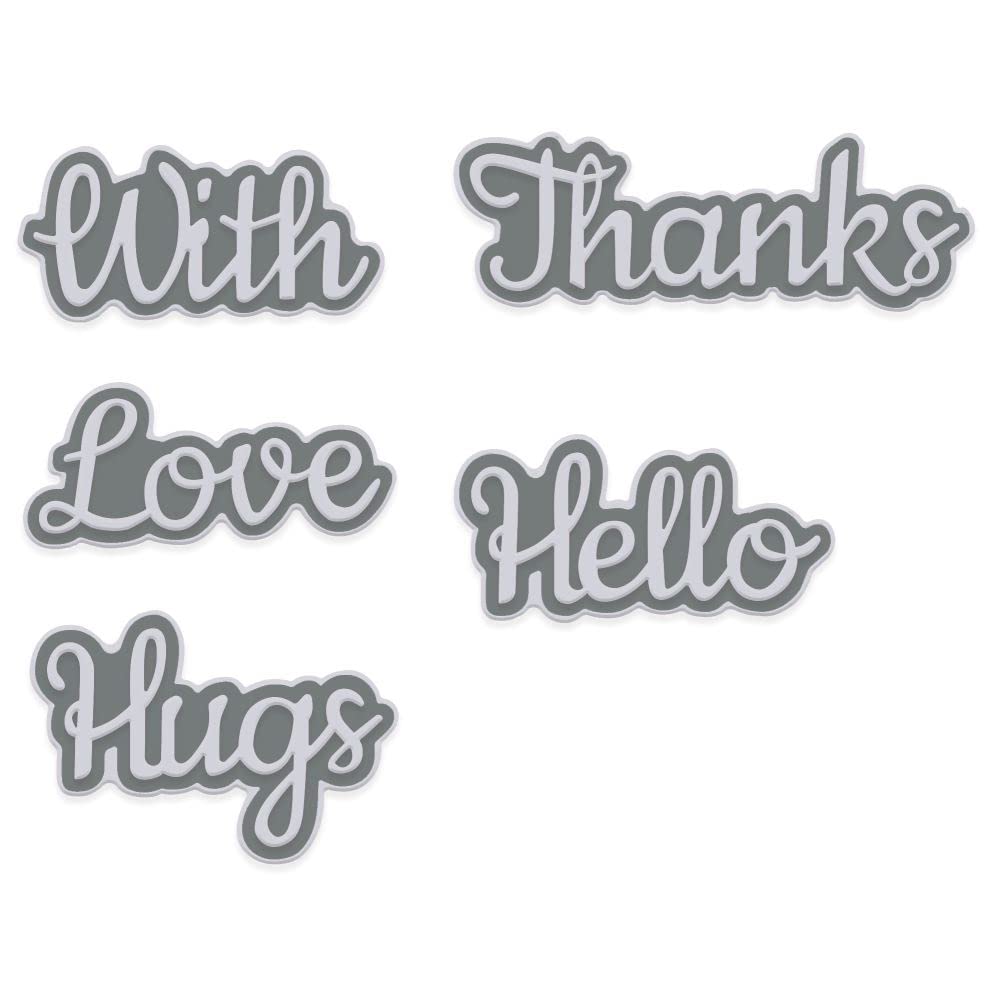 Sweet Dixie Metal Cutting Dies Large Words, Silver,SDD596