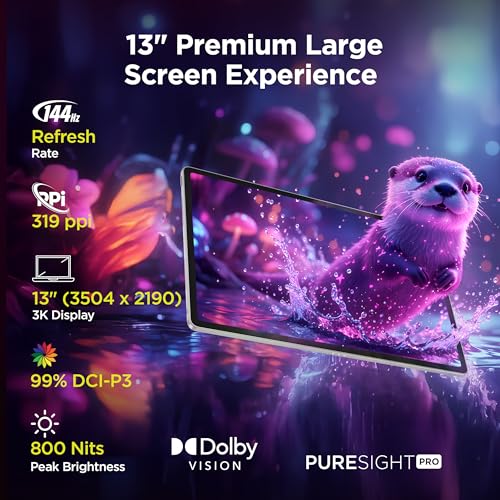 Image of Lenovo Idea Tab Pro Gen 2 with Pen Plus | 13 inch Display, 3.5K Resolution, 144 Hz Refresh |12GB, 256GB | Snapdragon 8s Gen 4 | 10200mAh | 4 JBL Speakers | USB 3.0 with DP-Out | Wi-Fi 7 | Luna Grey
