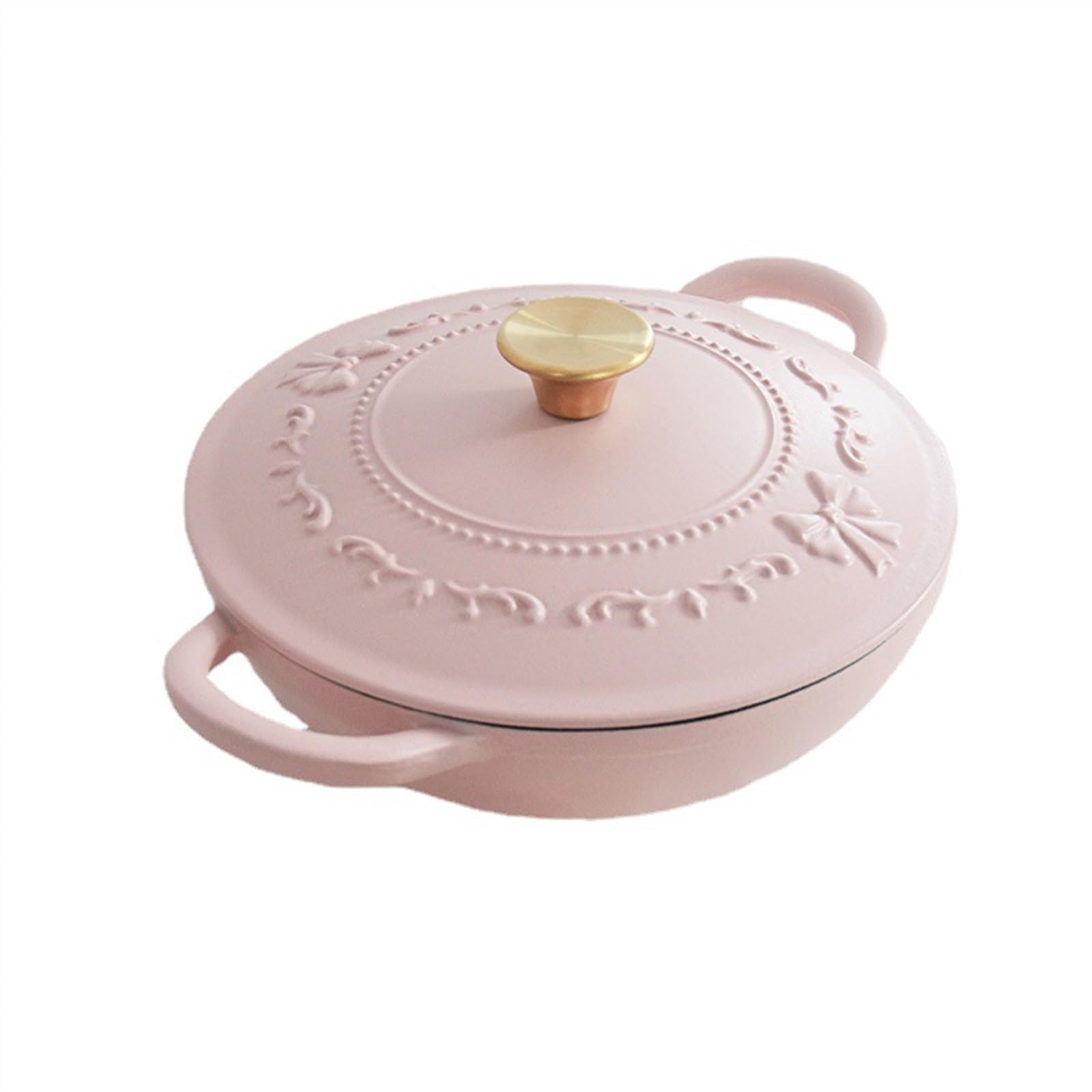 2,72 Qt żeliwny Kociołek Holenderski Z Pokrywką Emalowany Nieprzywierający Podwójne Uchwyty Dutch Oven Do Kuchenki Gazowej Indukcyjnej Smażenie