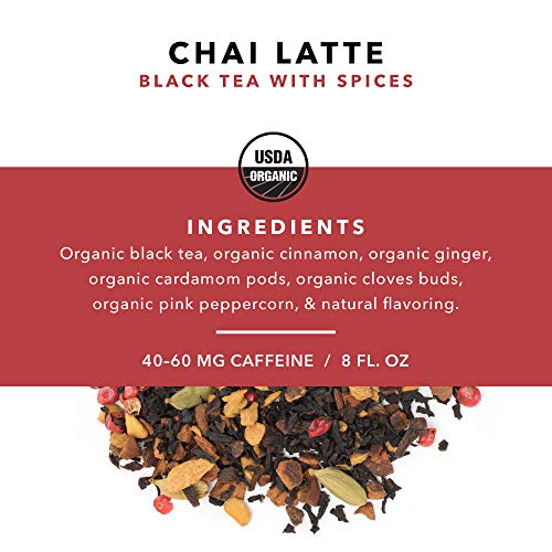 Pinky Up Chai Latte Loose Leaf Tea | Whole Leaf Organic Black Tea, 40-60Mg Caffeine Per Serving, Naturally Calorie Free & Gluten Free | 2.5 Ounce Tin, 25 Servings #TOP2
