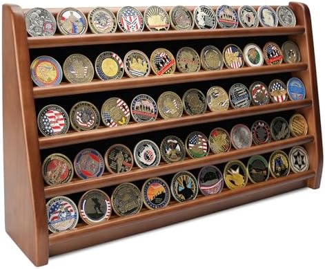 Amazon.com: DecoWoodo Challenge Coin Display Case, 5 Row Military Coin ...