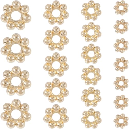 Cuentas espaciadoras de flores doradas SUNNYCLUE para bisutería DIY 2