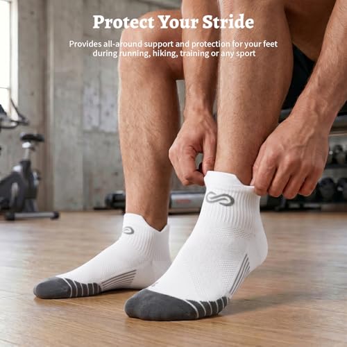 Image of PAPLUS Compression Socks for Men & Women, 2 /4 /6 Pairs Ankle Running Socks with Arch Support, Ankle Support, Plantar Fasciitis
