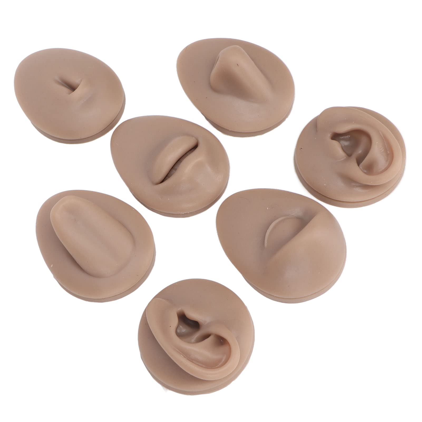 Soft Silicone Body Part, Body Piercing Practice, Silicone Body Part for Instructing Piercing Novices(Dark Skin Tone)
