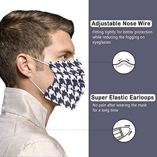 Image of Borje Disposable Face Masks Breathable Face Mask 3 Ply with Elastic Earloops Mouth Cover 50 Pcs