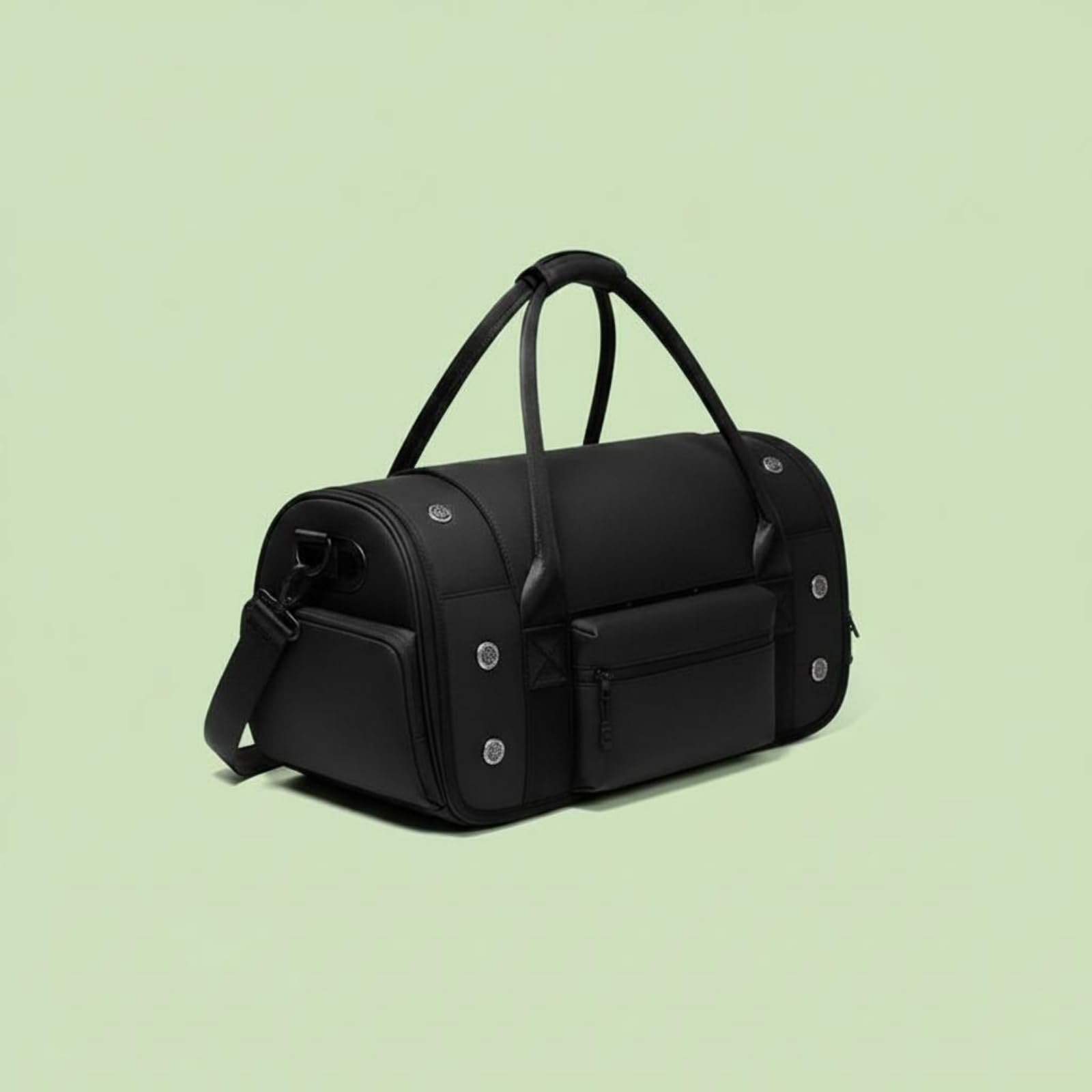 kowaku Trasportino Portatile Borsa Trasporto Gatto Cane Piccolo Borsone Morbido Gabbia Viaggio Tessuto Oxford Aerazione a Pannelli con Manico Tracolla E, Bianco Riso, 20 Pollici
