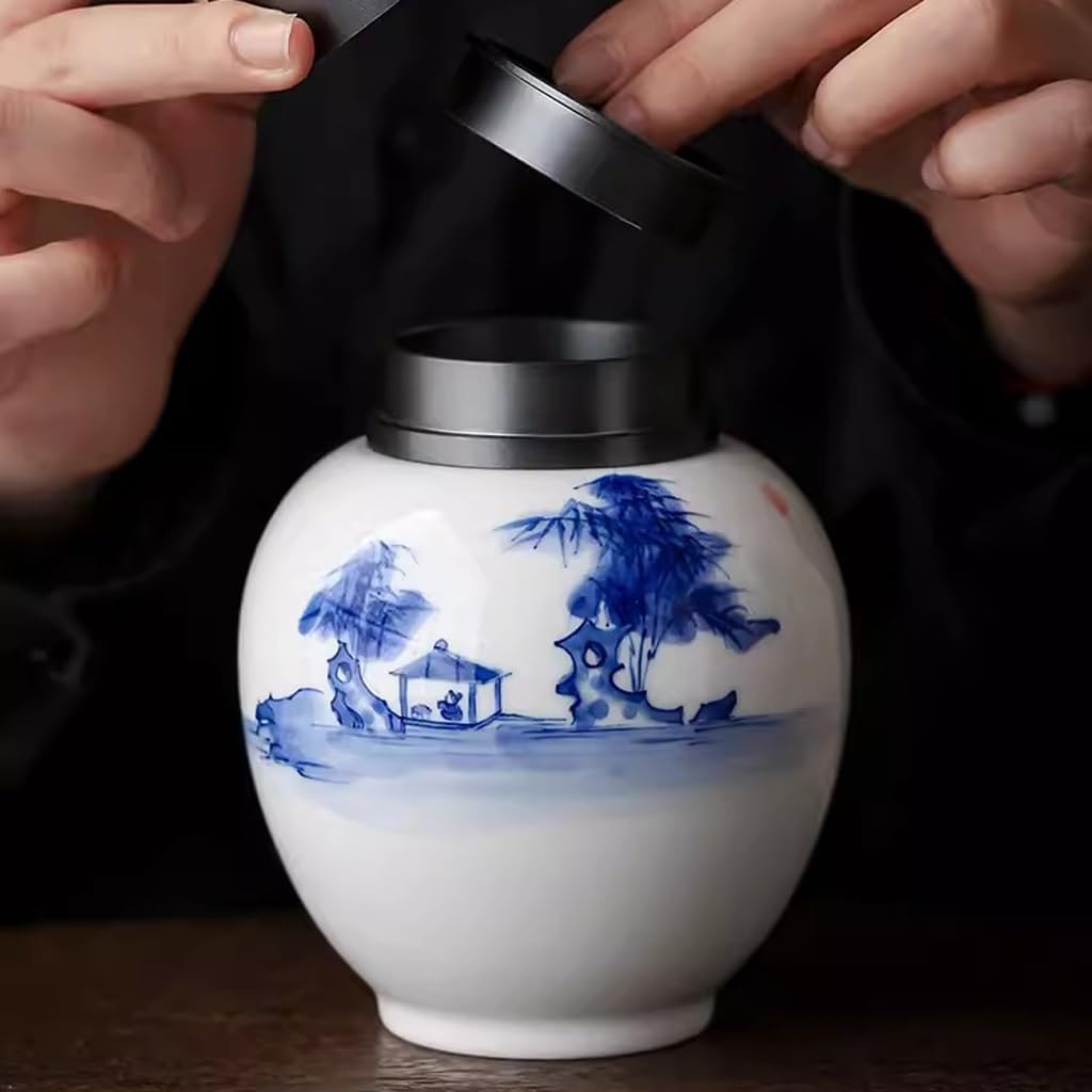 TEESONG Słoiki na herbatę kreatywne ceramiczne puszki na herbatę, domowe pu'er czarna herbata, magazyn zielonej herbaty puszki na herbatę, zamknięte puszki pojemniki do przechowywania herbaty z