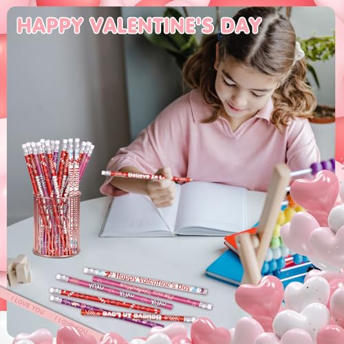 Lápices para San Valentín pack x24 con borrador miniatura 3
