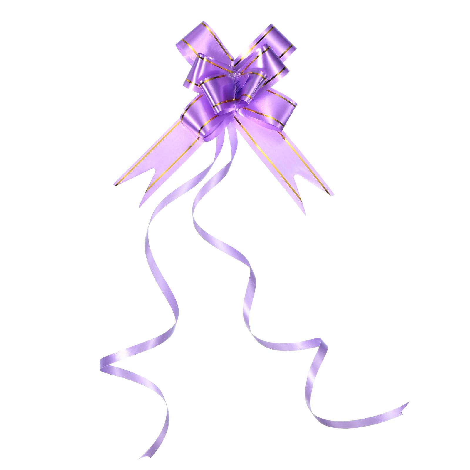 M METERXITY 40 Pack Pull Bows - Gold Thread Style Gift Wrap String Bow, (2.8" Light Purple)