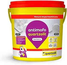 Quartzolit - Impermeabilizante Antimofo para Banheiro, Balde de 3.6 Litros