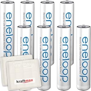 Panasonic Eneloop AAA/Micro accu’s – nieuwste generatie – krachtige accubatterijen in Kraftmax accuboxen V5