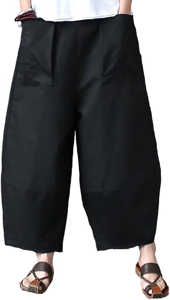 Amazon Aeneontrue レディース ロングパンツ ワイドパンツ ゆったり 無地 リネン カジュアル パッチワーク加工 ウェストゴム 大きいポケット パンツ おしゃれ ズボン 5色展開 ロングパンツ 通販