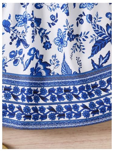 MakeMeChic Girl's Summer Floral Cami Dress Cut Out A Line Flare Short Dresses Sundress4