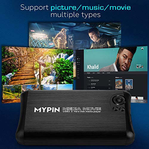 1080P Usb3.0 Hdmi Media Player Support 2.5" Sata Hdd With Hdmi/Av/Coaxial Output, Portable Mp4 Player For Videos/Music/Photos From Usb Drive/Sd Card/Internal Or External Hdd #TOP6