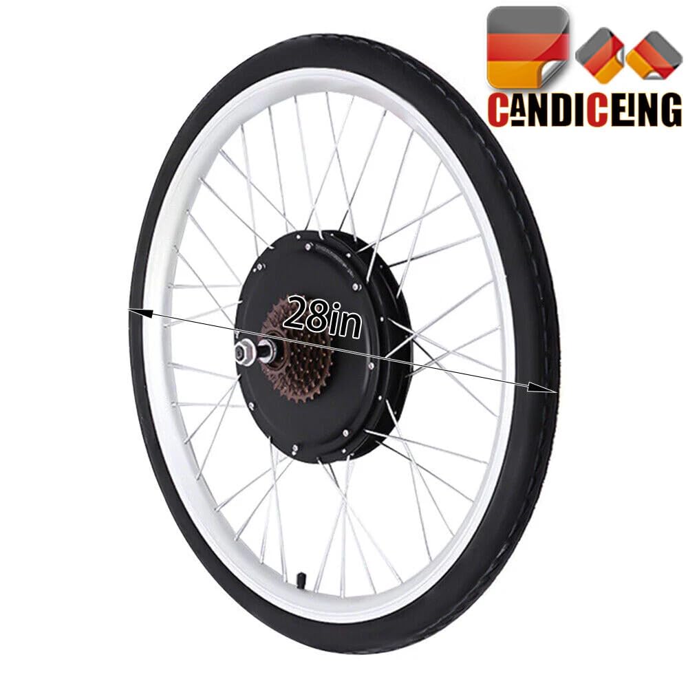 500/800W 28 Zoll Ebike Umbausatz Elektro-Fahrrad Hinterrad Kit, Elektrofahrrad Nabenmotor Conversion, Electric Bicycle E-Bike für Schraubritzel
