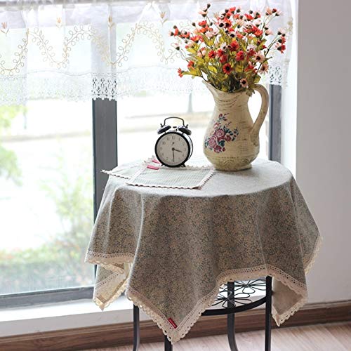 Nappe coton motif de rameaux vert 140x220cm moderne pour table - 4
