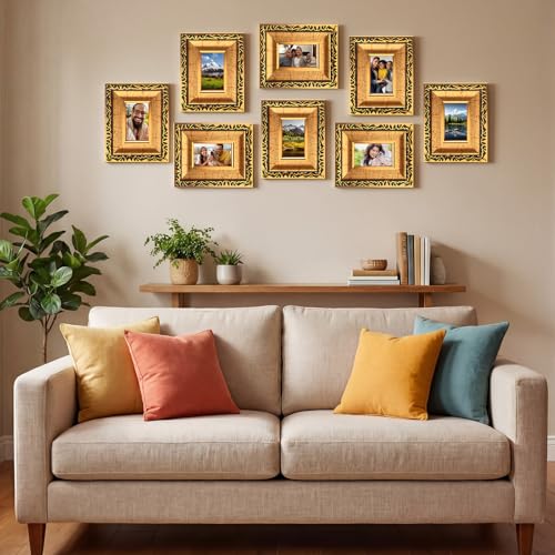 Image of 12 Pcs 4x6 Inch Small Picture Frames Bulk Vintage Antique Ornate Retro Baroque Photo Frames with Backboard for Wall Hanging Tabletop Home Decor Wedding Christmas Display