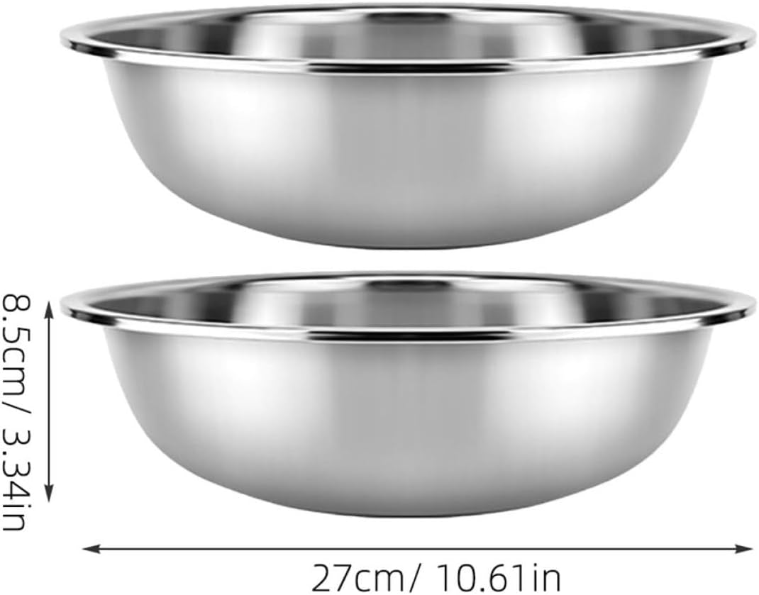 Vegetable Wash Basin Stainless Steel 2pcs for Kitchen Salad
