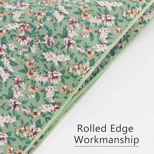 Image of Floral Pocket Squares for Men with Holder Printed Flower Mens Handkerchief Cotton Suit Pocket Hanky for Wedding