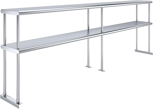 Vista 47 de AmGood Estante Doble Acero Inoxidable NSF - Muchos (30" Largo x 18" Profundo)