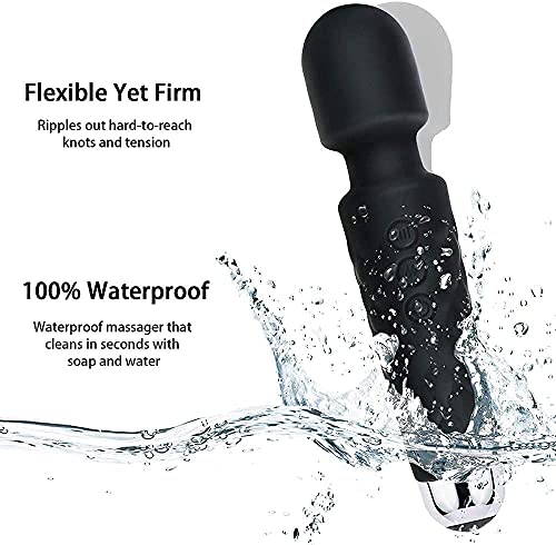 Image of Handheld Body Massager Machine,Full Body Massager,l Massager for Woman for Pain Relief. [20 pattern x 8 speeds] Flexible Neck (Black)
