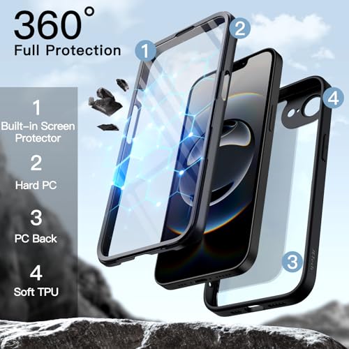 Image of JETech Case for iPhone 17e /16e, 360 Protection, Black