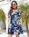 Misyula Cold Shoulder Dress for Women,Summer Casual Dress with Pockets Crew Neck Fashion Tropical Hawaiian Vacation Beach Party Western Home Daily Wear,Mult Leaf,M