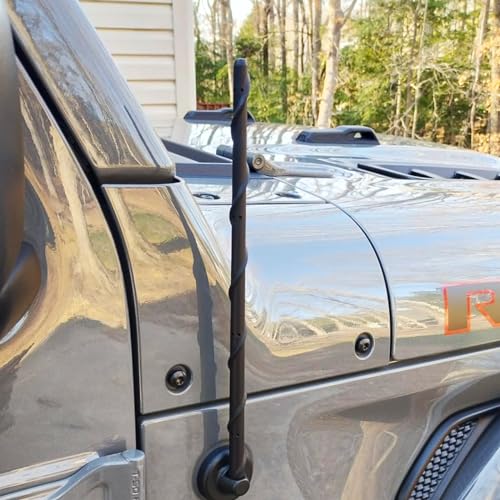 Image of KSaAuto Short Antenna Fits for Jeep Wrangler JK JKU JL JLU Rubicon Sahara Gladiator 2007-2020 | 13 Inch Flexible Rubber Antenna Replacement | Spiral New Designed for Optimized Radio Signal Reception