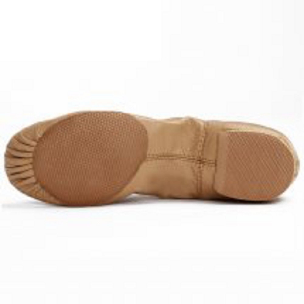 FreeShipping Tan Color Super Central Elastic Leather Jazz Shoes Quality Assured (12 - Kid)