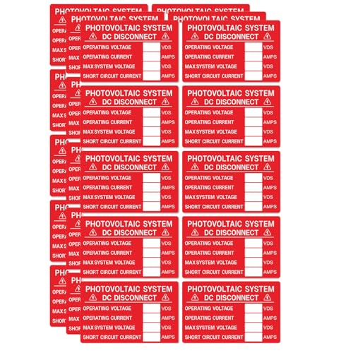 CDXHOME 10Pcs Solar Labels for Photovoltaic Systems - DC