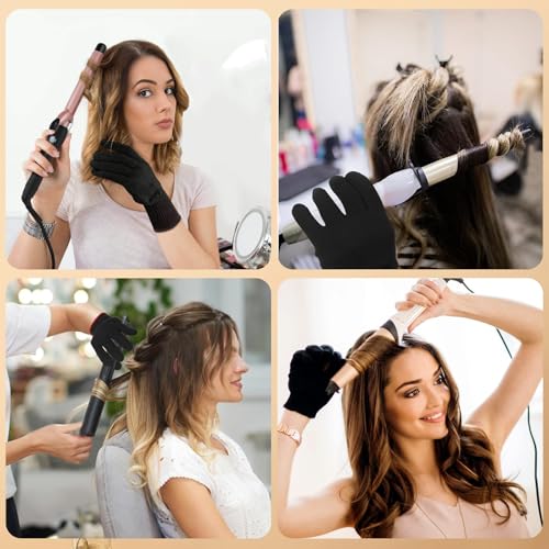 VARKAGE 4 Stück Hitzeschutz Handschuh Lockenstab, Hitzebeständige Handschuhe, Hitzehandschuh Lockenstab für Hitze Glätteisen Handschuhe Haarwerkzeuge