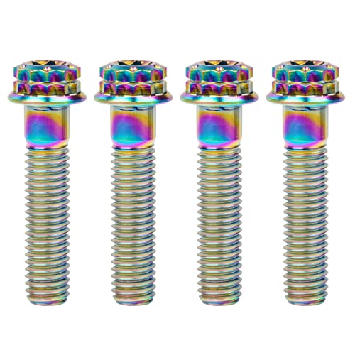 Titanium Flange M10 Bolt (M10x40mm Pitch 1.5mm, Multicolored)