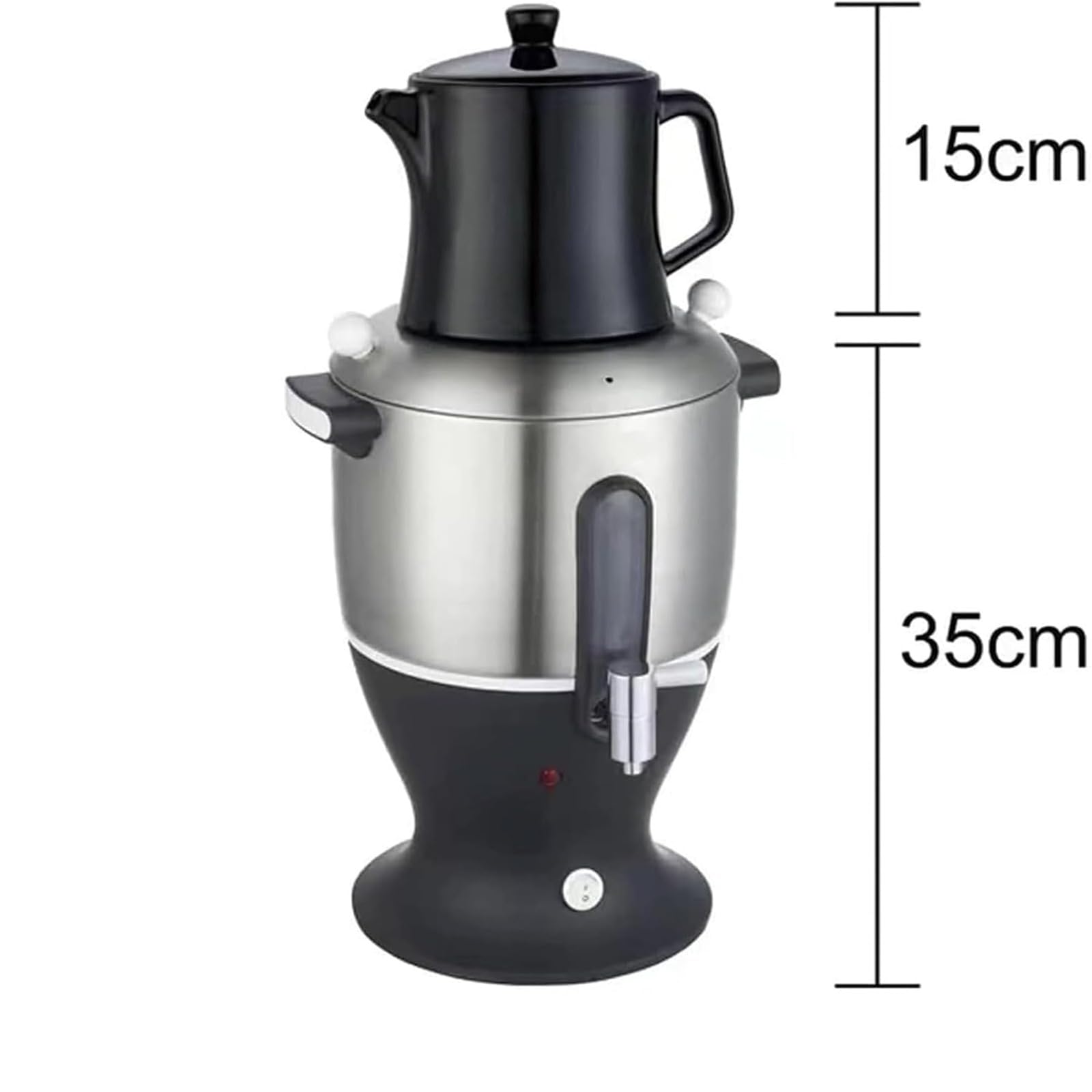 Bollitore per tè turco da 1500 W, samovar elettrico da 5,5 litri, doppia caraffa in acciaio inossidabile con infusore e funzione di mantenimento in caldo, riscaldamento rapido