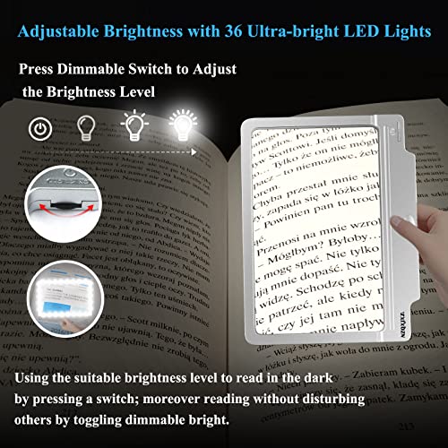 NZQXJXZ Magnifying Glass with Light, 36 Adjustable LED Lights Magnifying Glasses for Reading,Provide Full-Page Viewing Area for Close Work, Low Vision Person and Seniors