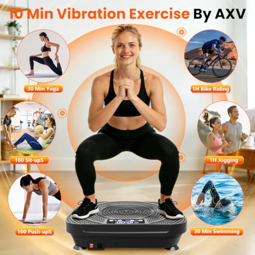 Image of AXV Vibration Plate Fitness Platform Exercise Machine Vibrating Shaking Full Body Shaker Workout Vibrate Stand Shake Board Sport for Weight Loss Fat Burner for Gym Home Office
