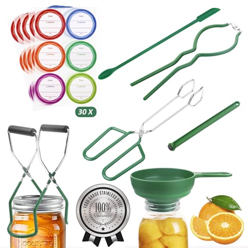 HOMKULA Canning Supplies Canning Kit Set - Premium Stainless Steel Canning Tools Boxed Set, No Rust, Dishwasher Safe