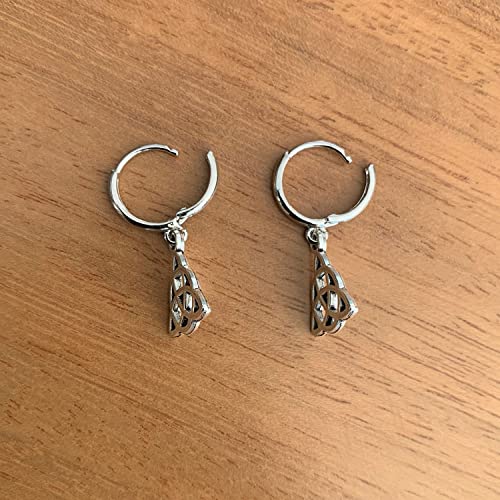 Pendientes-Nudo-Celta-Chapados-en-Platino-Aros-Mujer-con-Colgante-Nudo-Trinidad-Plata-Vieja-Amuleto-Protector-Perfecto-para-Regalo