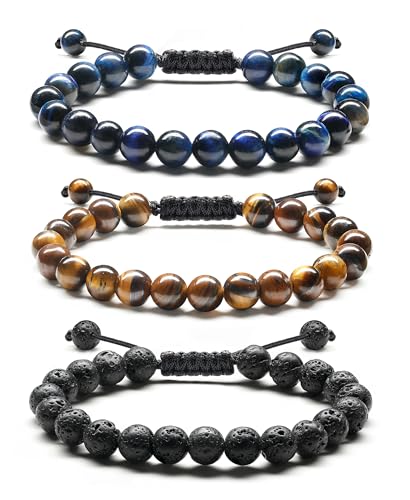 Bracelets de Perles pour Hommes 8MM Idéal pour le Bureau et Sorties