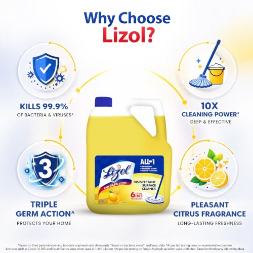Lizol Disinfectant Floor Cleaner, Citrus - 5 Litre - Image 3
