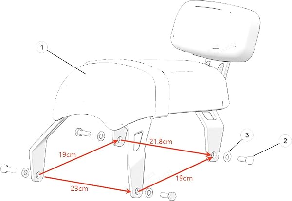 Reemplazo de Kits de Asiento de Pasajero Trasero con Respaldo para Indian Bobber 2018-2023 Brun (BROWN) - 1