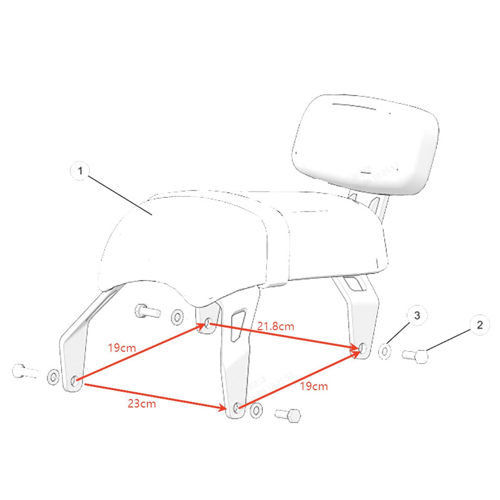 Reemplazo de Kits de Asiento de Pasajero Trasero con Respaldo para Indian Bobber 2018-2023 Brun (BROWN)