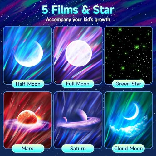 Image of Northern Lights Projector Galaxy Projector with 300+ Light Effects Sound Machine, LED Star Projector Aurora Light, Remote Control, 15 White Noises Bluetooth Speaker Birthday Gifts for Kids Room Decor