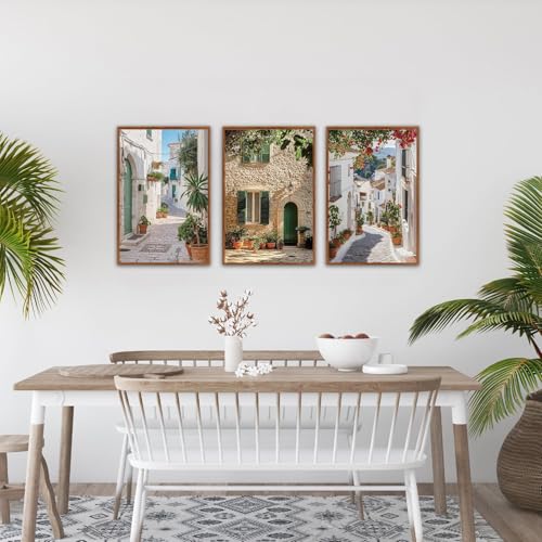 Tableau mural vintage de 70x100cm, triptyque champêtre lianyibo