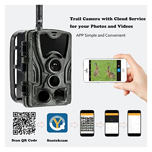 IIPOSAQQ Free APP Cloud Service 4G Trail Camera 4K Live Broadcast Wildlife Hunting Surveillance Cellular Wireless Cameras HC801PRO 30MP Field Camera (Color : US Version) - Image 2