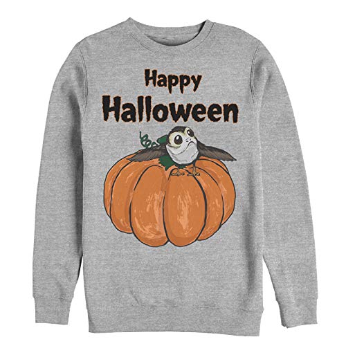 Cadeau Star Wars original pour homme pull Halloween Porg sweat-shirt gris chiné XXXL
