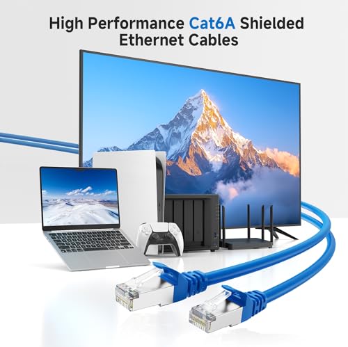 Cable Matters 10Gbps Snagless Shielded Cat 6A Ethernet Cable - 50ft, Cat 6A Cable, Cat6A Cord, Ethernet Cord, Blue by Cable Matters - Image 2