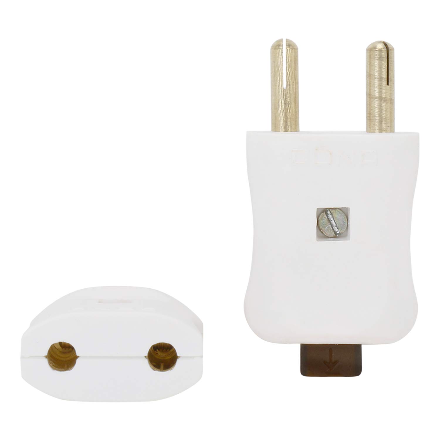 ksno2020　《2XL》 CONA 4281 Novel 2 Pin Male Female 6A 240V White (Pack of 20) Power
