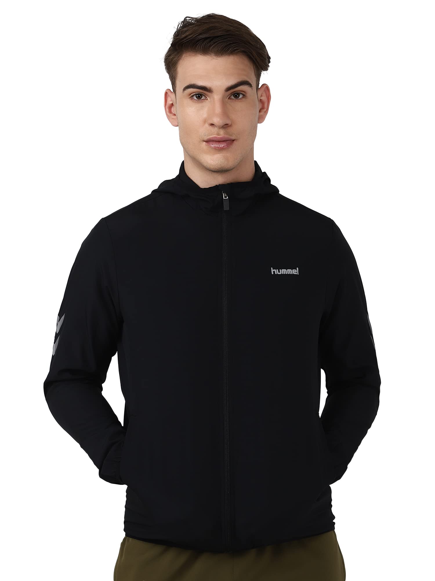 hummelVicktor Men's Wind Chaser Jacket Comfortable Breathable Fabric Packable wind cheater Jacket For Everyday Use Lightweight Windbreaker Jacket for Men Outdoor Sporty Jacket Front Zip Closure